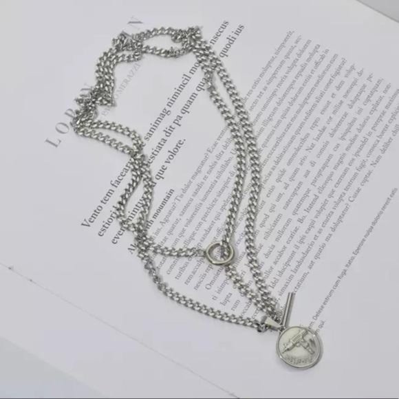 NEW COIN STERLING SILVER CHUNKY CHAIN NECKLACE, NICE NECKLACE, CUTE NECKLACE - Picture 2 of 4